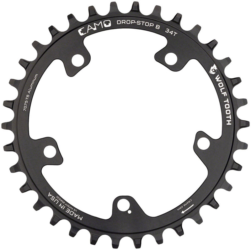 Wolf Tooth CAMO Aluminum Chainring - 32t, Wolf Tooth CAMO Mount, Drop-Stop B, Black