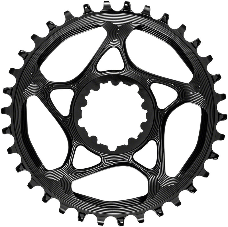 absoluteBLACK Round Narrow-Wide Direct Mount Chainring - 34t, SRAM 3-Bolt Direct Mount, 3mm Offset, Black