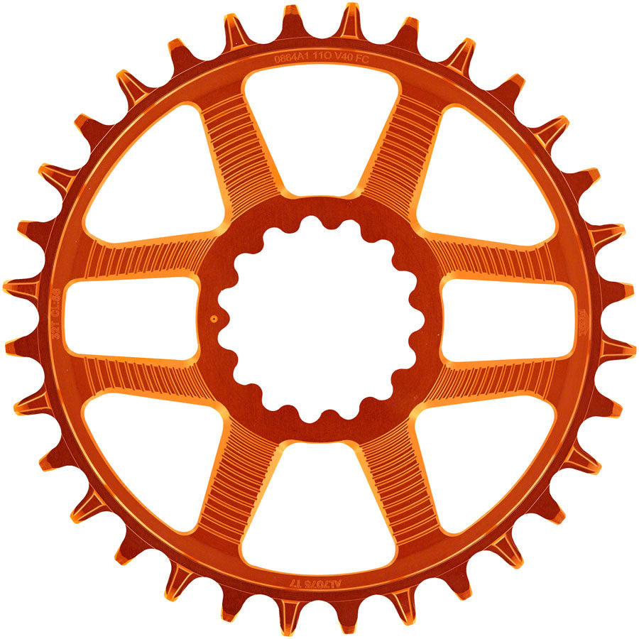 e*thirteen Helix R Guidering - 32t, 11/12-Speed, 52/55mm Flip Flop CL, 3/5mm Offset, e*thirteen DM, Naranja