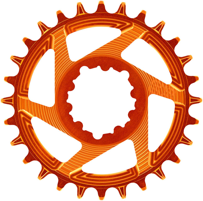 e*thirteen Helix R Guidering - 28t, 11/12-Speed, 3mm Offset, SRAM 3-Bolt DM, Naranja