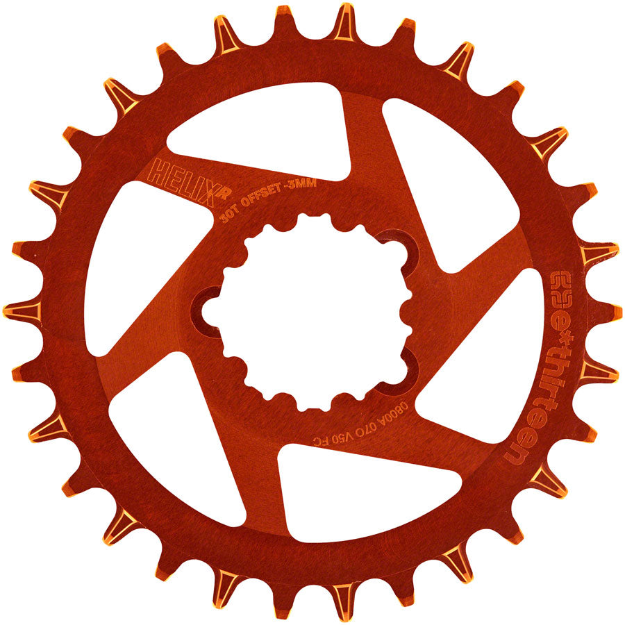 e*thirteen Helix R Guidering - 30t, 11/12-Speed, 3mm Offset, SRAM 3-Bolt DM, Naranja