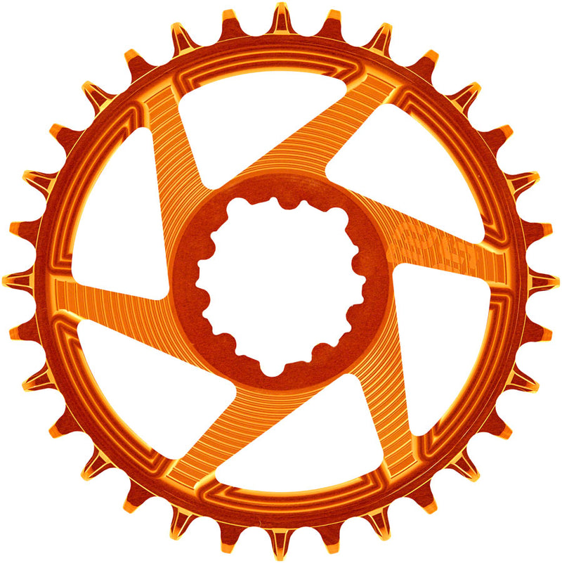 e*thirteen Helix R Guidering - 34t, 11/12-Speed, 3mm Offset, SRAM 3-Bolt DM, Naranja