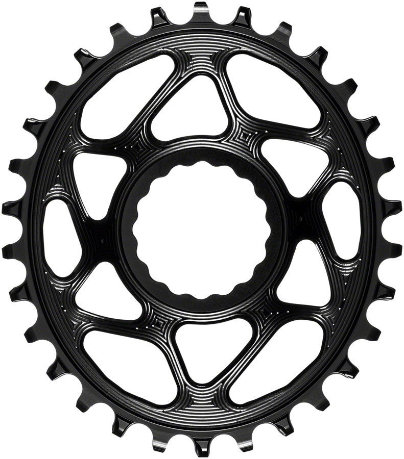 absoluteBLACK Oval Narrow-Wide Direct Mount Chainring - 30t, CINCH Direct Mount, 6mm Offset, Black