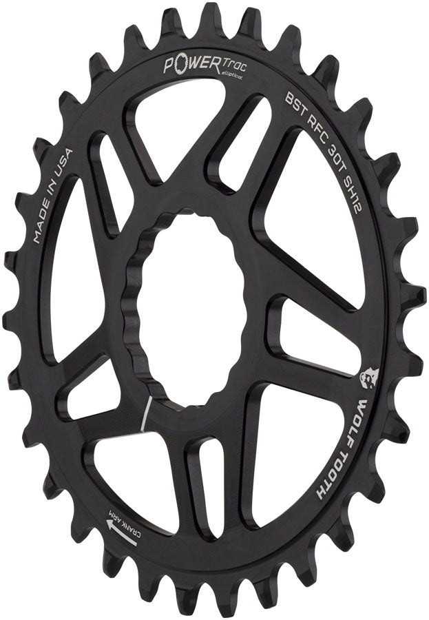 Wolf Tooth Elliptical Direct Mount Chainring - 30t, RaceFace CINCH Boost, Drop-Stop ST for Shimano 12 Speed HG+, Black