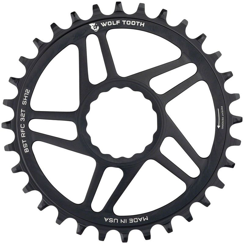 Wolf Tooth Direct Mount Chainring - 32t, RaceFace/Easton CINCH Direct Mount, Boost, 3mm Offset, Requires 12-Speed Hyperglide+ Chain, Black