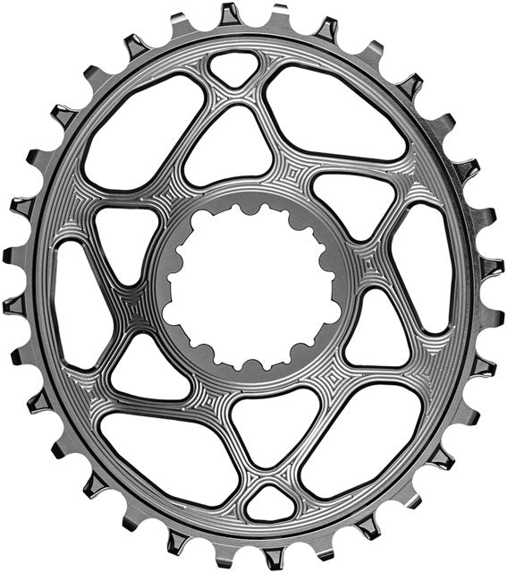 absoluteBLACK Oval Narrow-Wide Direct Mount Chainring - 28t, SRAM 3-Bolt Direct Mount, 3mm Offset, Titanium