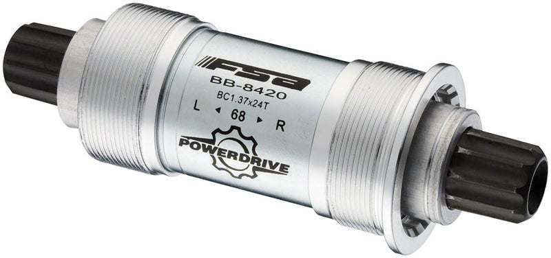 Full Speed Ahead 8420ST Power Drive Bottom Bracket - English, 68x113mm, Full Speed Ahead Power Drive Spindle, Silver