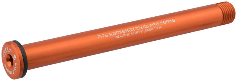 Wolf Tooth Front Thru Axle - RockShox, 15 x 110mm, Orange