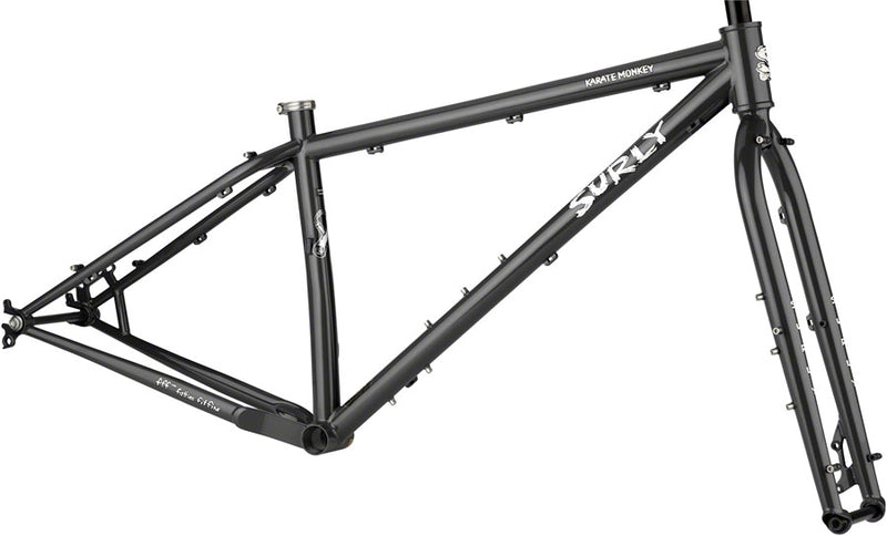 Surly Karate Monkey Frameset - 27.5", Steel, Hi-Viz Black, Large