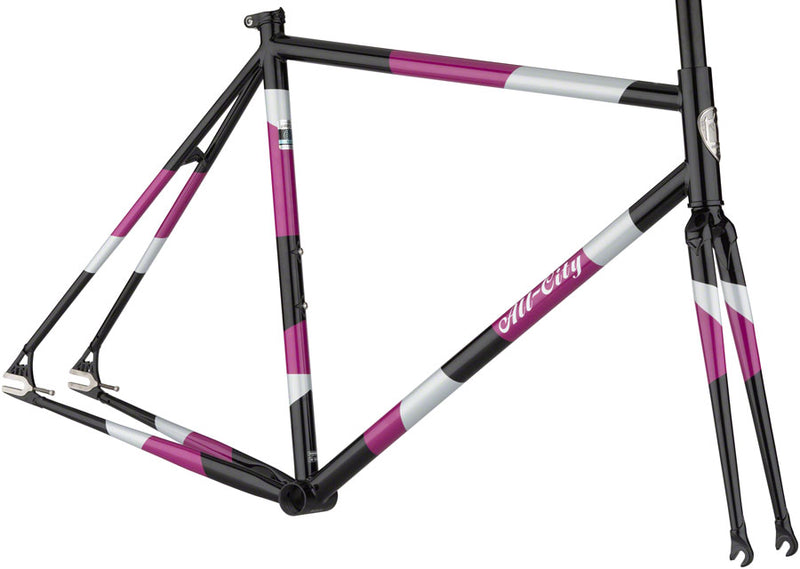 All-City Big Block Frameset - 700c, Steel, Midnight/Frost/Violet, 46cm