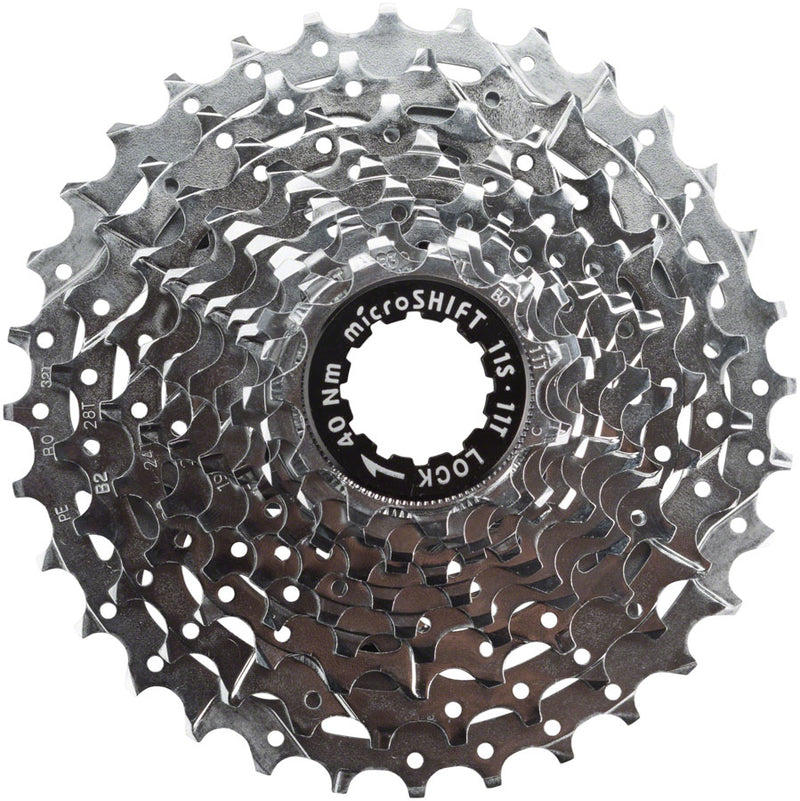 microSHIFT H11 Cassette - 11 Speed, 11-32t, Silver, Chrome Plated