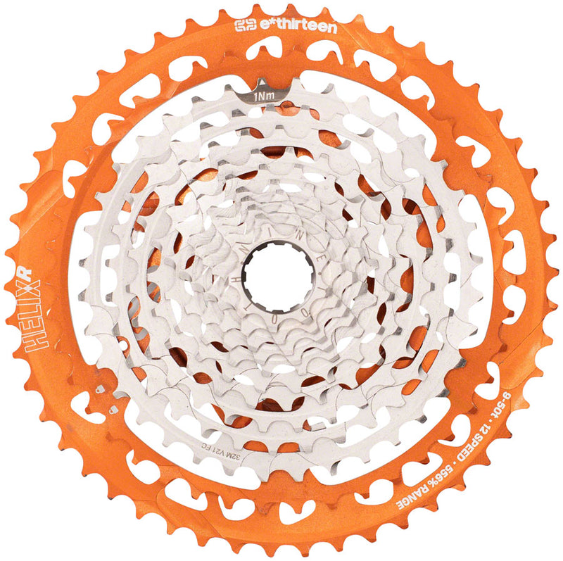 e*thirteen Helix Race Cassette - 12-Speed, 9-50t, Naranja