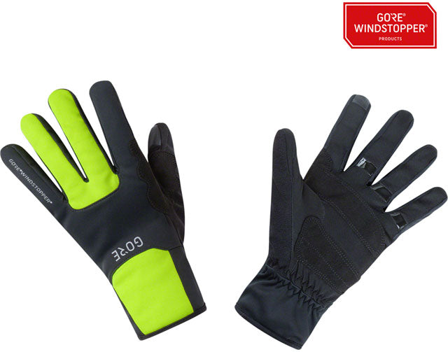 GORE M WINDSTOPPER Thermo Gloves - Black/Neon Yellow, Full Finger, 2X-Large-0