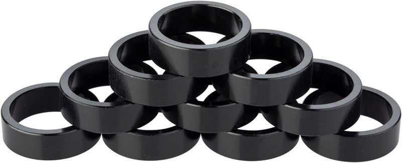 Problem Solvers Headset Stack Spacer - 28.6, 10mm, Aluminum, Black, Bag of 10