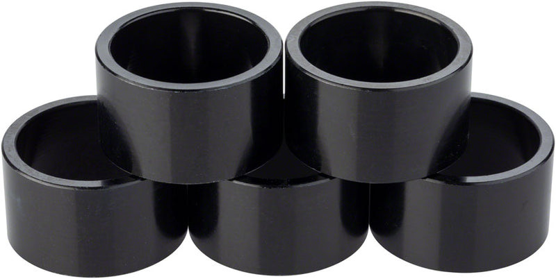 Problem Solvers Headset Stack Spacer - 28.6, 20mm, Aluminum, Black, Bag of 5