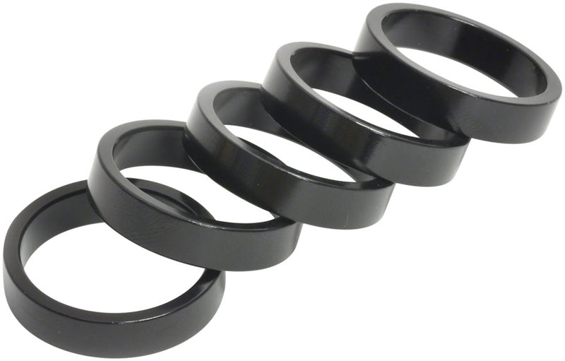 Wheels Manufacturing Aluminum Headset Spacer - 1-1/8", 7.5mm, Black, 5-pack