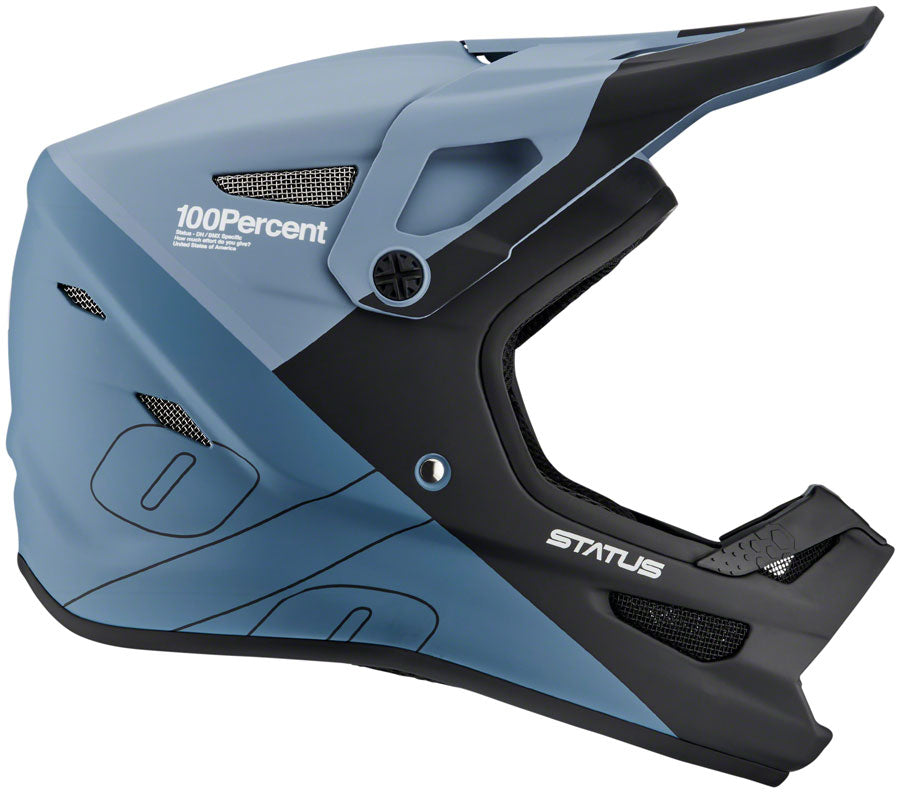 100% Status Full Face Helmet - Drop/Steel Blue, Large