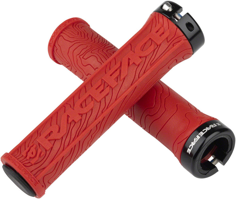 RaceFace Half Nelson Grips - Red, Lock-On