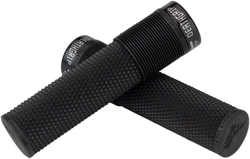 DMR DeathGrip Flangeless Grips - Thick, Lock-On, Black