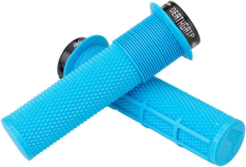 DMR DeathGrip Flanged Grips - Thick, Lock-On, Blue