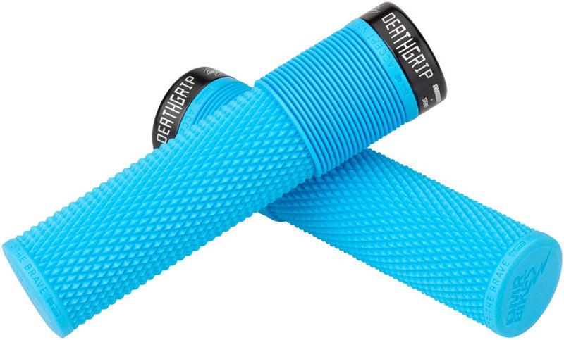 DMR DeathGrip Flangeless Grips - Thick, Lock-On, Blue