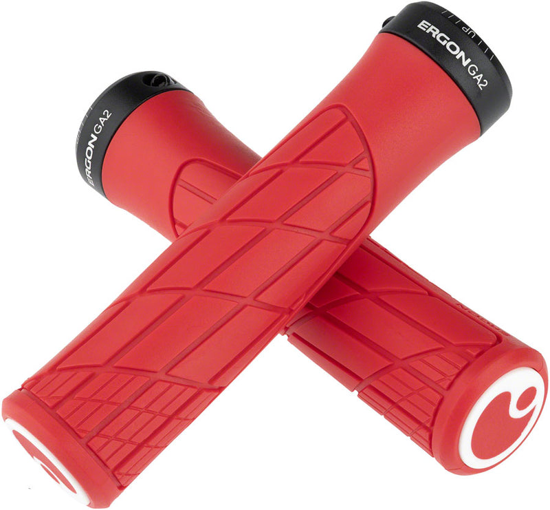 Ergon GA2 Grips - Risky Red, Lock-On