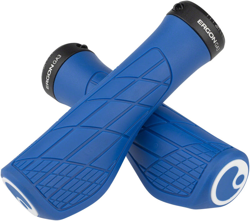 Ergon GA3 Grips - Midsummer Blue, Lock-On, Small