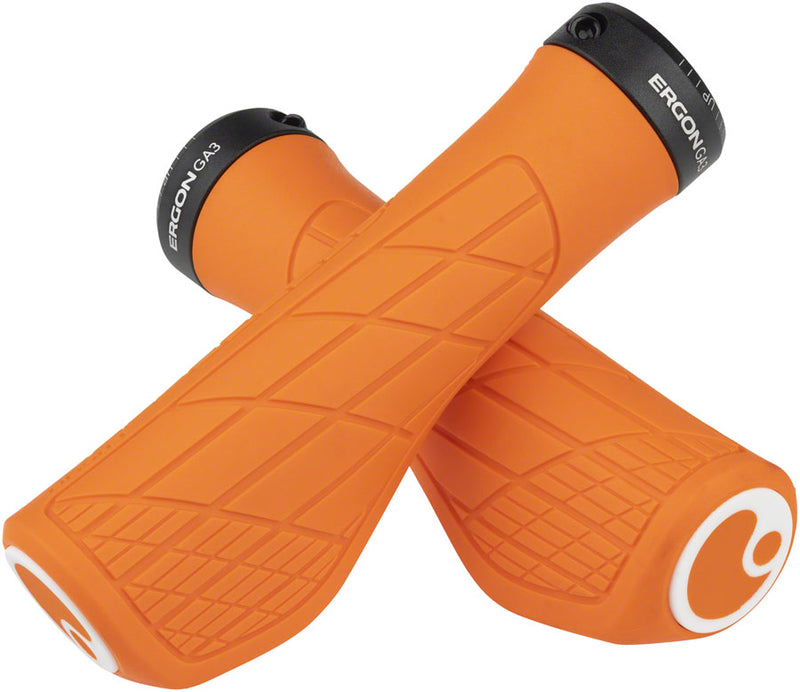 Ergon GA3 Grips - Juicy Orange, Lock-On Small