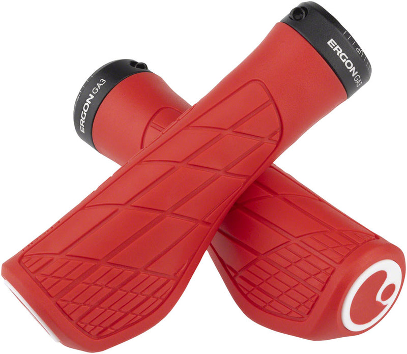 Ergon GA3 Grips - Risky Red, Lock-On, Large