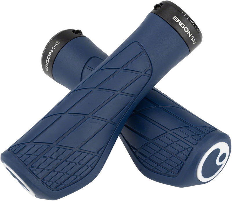 Ergon GA3 Grips - Nightride Blue, Lock-On, Large