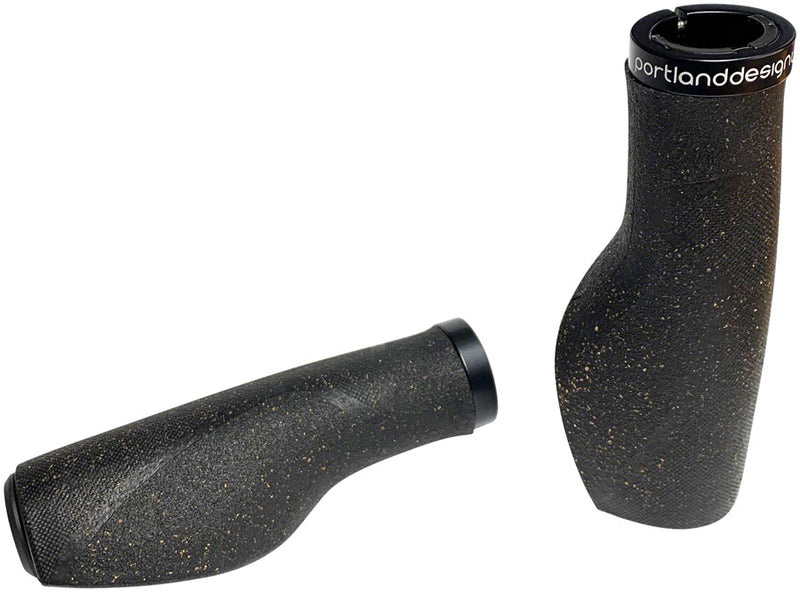 Portland Design Works Cork Chop Grips - Black, Lock-On