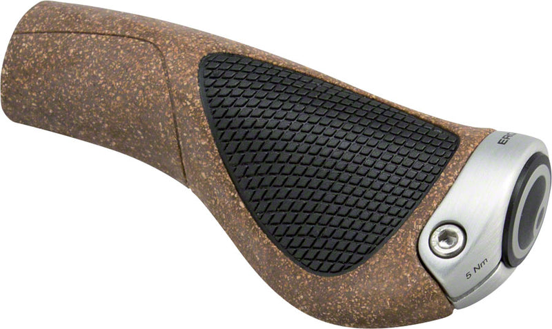 Ergon GP1 BioKork Grips - Black/Tan, Lock-On, Large