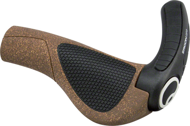 Ergon GP3 BioKork Grips - Lock-On, Small, Black/Tan