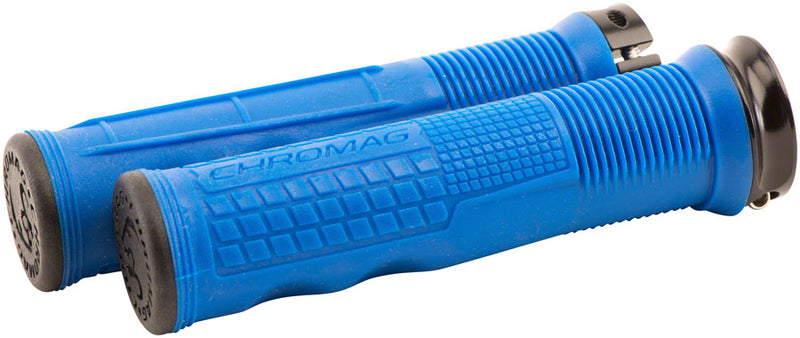 Chromag Format Grips - Blue, Lock-On