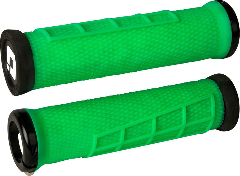 ODI Elite Flow Grips - Retro Green, Lock-On