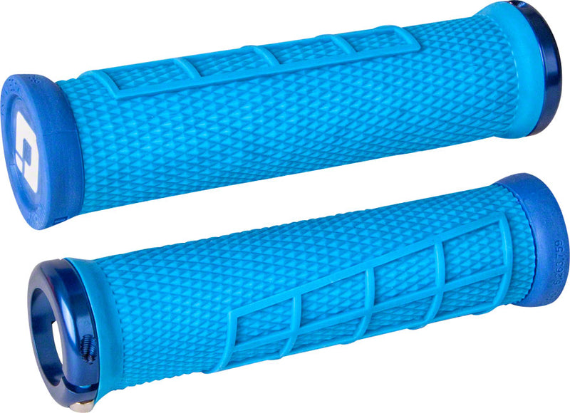 ODI Elite Flow Grips - Light Blue, Lock-On