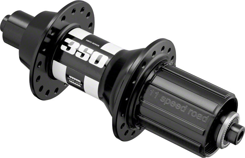 DT Swiss 350 Rear Hub - QR x 130mm, Rim Brake, HG 11 Road, Black, 24H, 18pt