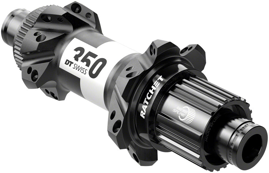 DT Swiss 350 Rear Hub - 12 x 148mm, Center-Lock, Micro Spline, Black, 28H, Straight Pull, 36pt