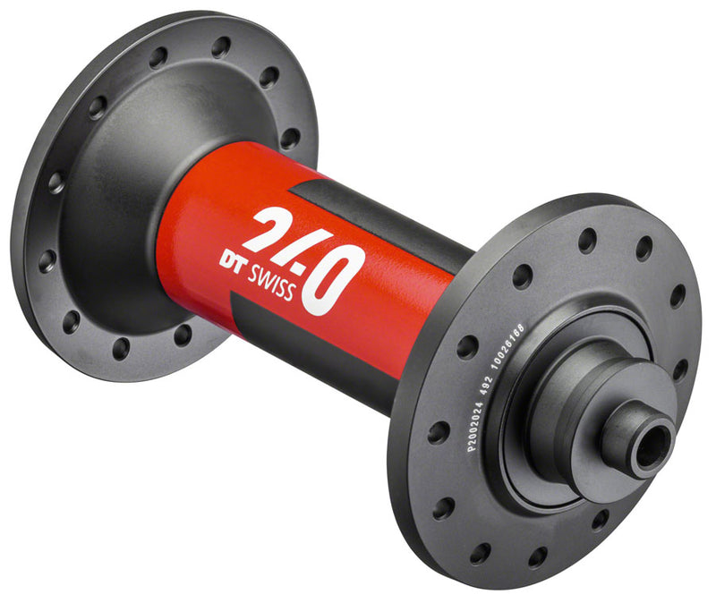 DT Swiss 240 Front Hub - QR x 100mm, Black/Red, 24h