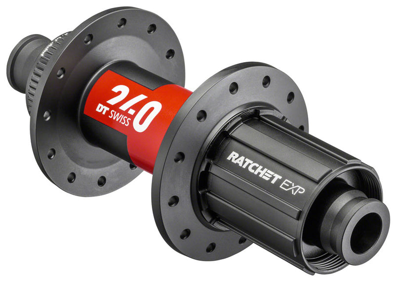 DT Swiss 240 EXP Rear Hub - 12 x 142mm, Center-Lock, HG 11 Road, Black/Red, 24H, 36pt