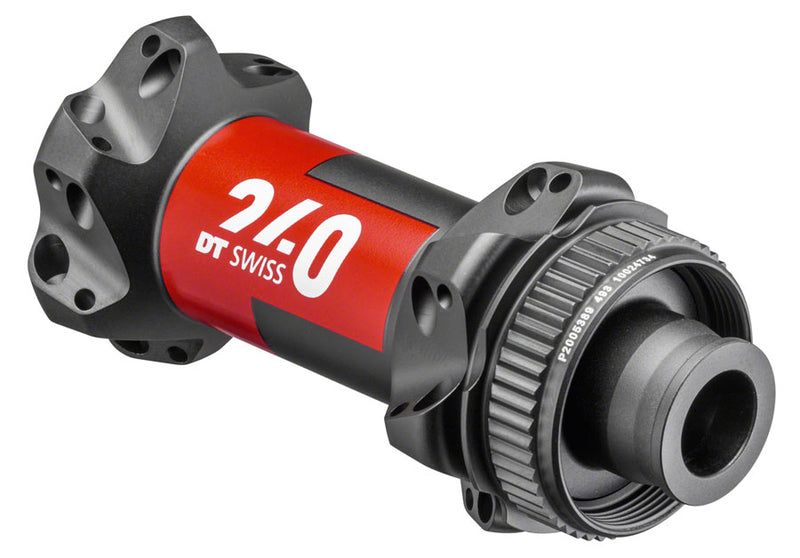 DT Swiss 240 Front Hub - 12 x 100mm, Center Lock, straight Pull, Black/Red, 24h