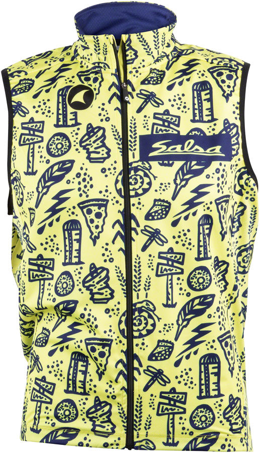 Salsa Men's Gravel Story Vest - Yellow, Dark Blue, Large