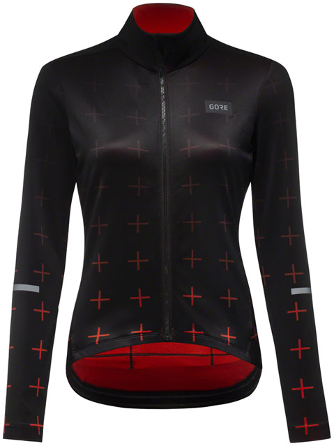 GORE Progress Thermo Jersey - Black/Fireball, Women's, Large-0