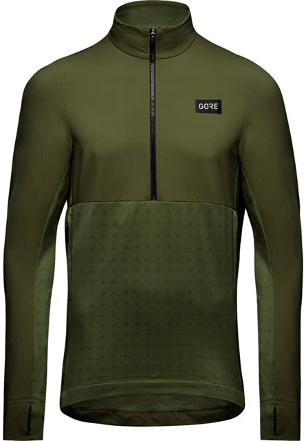 GORE Trail KPR Hybrid 1/2-Zip Jersey - Utility Green, Men's, Small-0