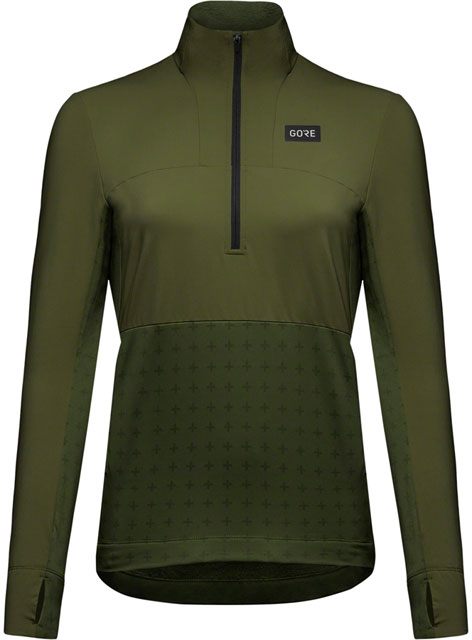 GORE Trail KPR Hybrid 1/2-Zip Jersey - Utility Green, Women's, Large-0