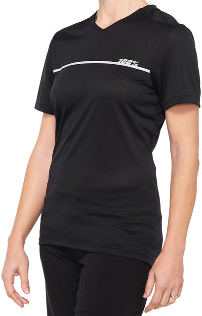 100% Ridecamp Jersey - Black/Gray, Women's, Short Sleeve, Small-0