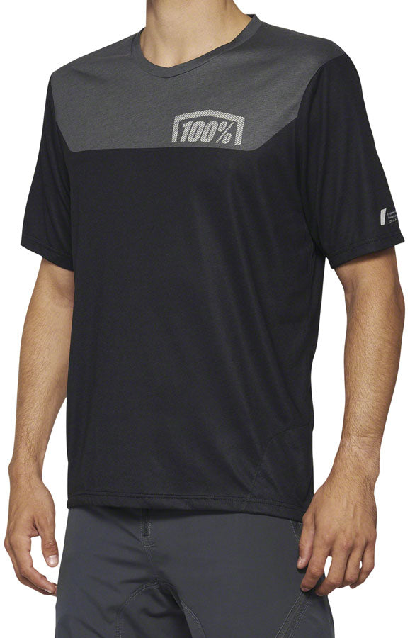 100% Airmatic Jersey - Black/Charcoal, Short Sleeve, Men's, Medium