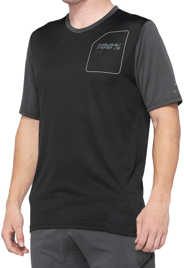 100% Ridecamp Jersey - Black/Charcoal, Short Sleeve, Men's, Small