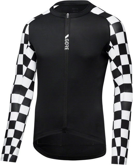 GORE Torrent Jersey - Long Sleeve, Black/White, Men's, Small-2