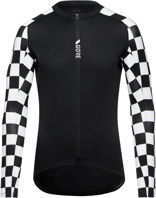 GORE Torrent Jersey - Long Sleeve, Black/White, Men's, Small-0